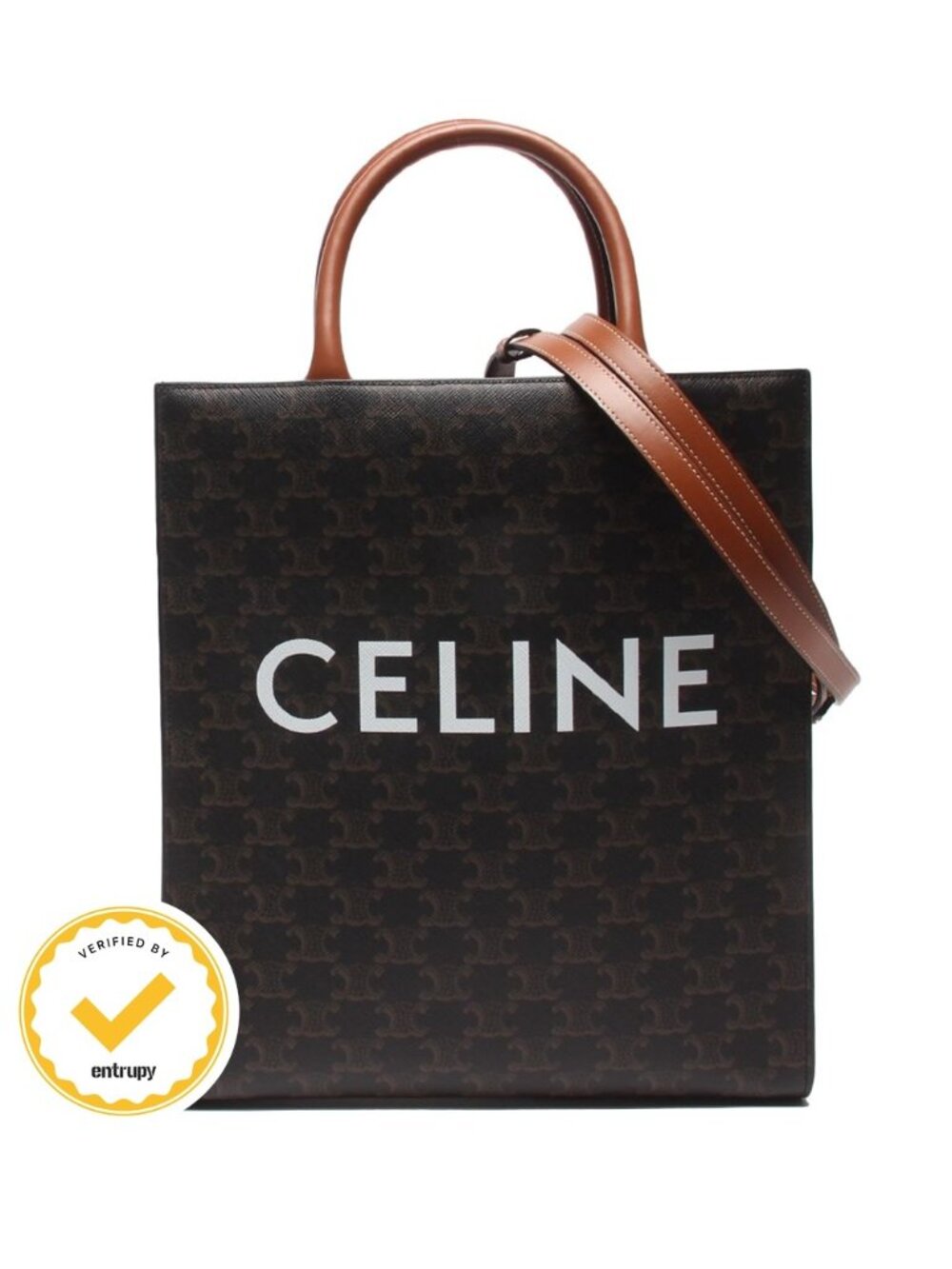 Celine 2-Way Shoulder Bag Tote Crossbody Small Vertical Cabas